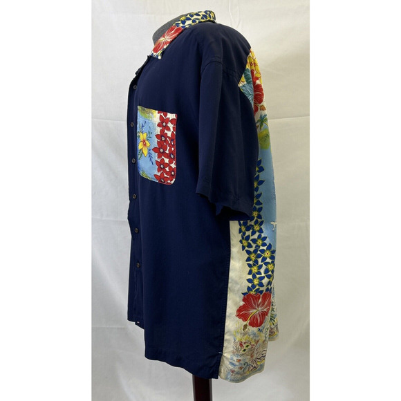 Tommy Hilfiger The Hawaiian Islands Shirt Mens XL Navy Blue Tropical Aloha FS - Picture 4 of 14